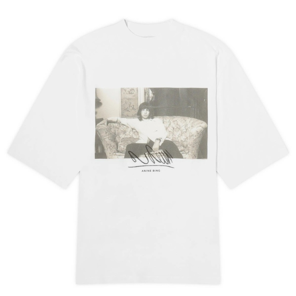 ANINE BING Mick Jagger Tee in White NWT.